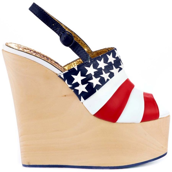 Irregular Choice Shoes - Irregular Choice Chica Chola American Flag Wedge